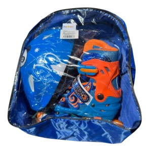 Role copii MY-918TDS, 31-34 albastru S, 4 roti, 3 in 1, cu accesorii de protectie, masuri reglabile - Img 7