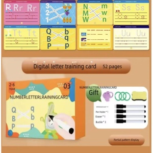 Set 26 cartonase reutilizabile pentru invatat scrierea alfabetului - Img 5