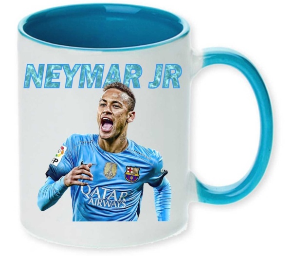 Cana personalizata cu imprimeu "Neymar jr. - 2", Albastru deschis, CRD PRINT