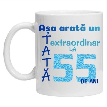 Cana inscriptionata cu textul "Asa arata un tata extraordinar la 55 de ani", CRD PRINT - Img 3