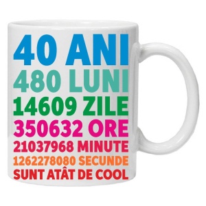 Cana personalizata "40ani 480luni .... " 40, CRD PRINT - Img 1