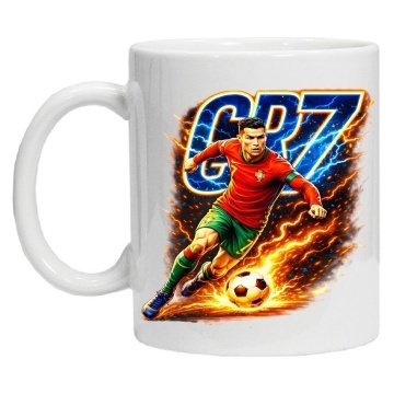 Cana personalizata cu imprimeu "CR7", Alb, CRD PRINT - Img 2