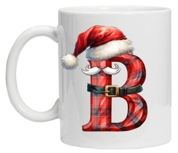 Cana personalizata cu imprimeu de iarna 2 "litera B", Alb, CRD PRINT - Img 2