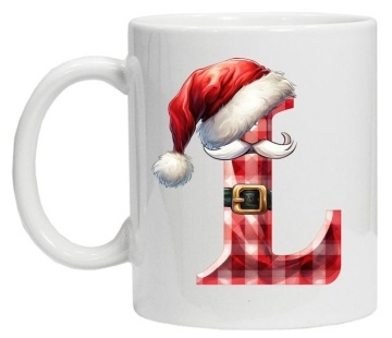 Cana personalizata cu imprimeu de iarna 2 "litera L", Alb, CRD PRINT - Img 4