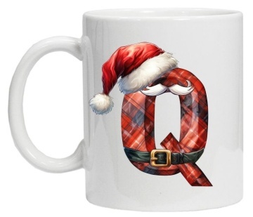 Cana personalizata cu imprimeu de iarna 2 "litera Q", Alb, CRD PRINT - Img 4