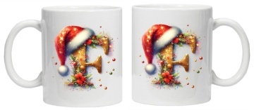Cana personalizata cu imprimeu de iarna 3 "litera F", Alb, CRD PRINT - Img 5