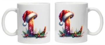 Cana personalizata cu imprimeu de iarna 3 "litera L", Alb, CRD PRINT - Img 5