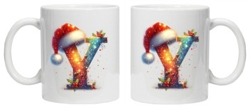 Cana personalizata cu imprimeu de iarna 3 "litera Y", Alb, CRD PRINT - Img 3