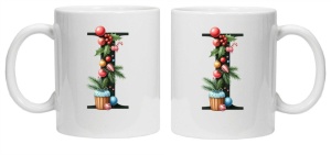 Cana personalizata cu imprimeu de iarna "litera I", Alb, CRD PRINT - Img 3