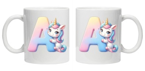 Cana personalizata cu imprimeu "litera A", Alb, CRD PRINT - Img 3