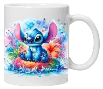 Cana personalizata cu imprimeu "STITCH - Model 4", Alb, CRD PRINT