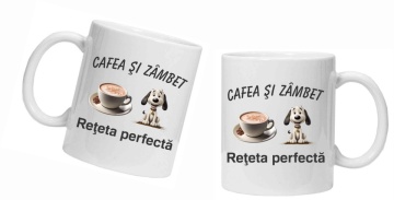 Cana personalizata cu imprimeu "cafea si zambet ", Alb, CRD PRINT - Img 4