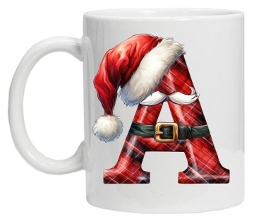 Cana personalizata cu imprimeu de iarna 2 "litera A", Alb, CRD PRINT - Img 2