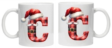 Cana personalizata cu imprimeu de iarna 2 "litera C", Alb, CRD PRINT - Img 3