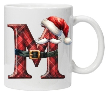 Cana personalizata cu imprimeu de iarna 2 "litera M", Alb, CRD PRINT - Img 5