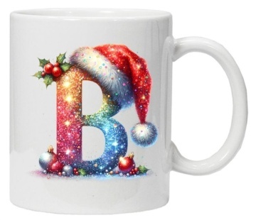 Cana personalizata cu imprimeu de iarna 3 "litera B", Alb, CRD PRINT - Img 6