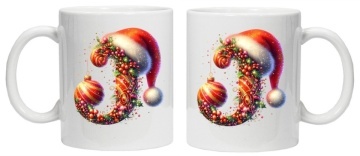 Cana personalizata cu imprimeu de iarna 3 "litera J", Alb, CRD PRINT - Img 3