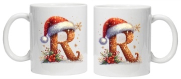 Cana personalizata cu imprimeu de iarna 3 "litera R", Alb, CRD PRINT - Img 5