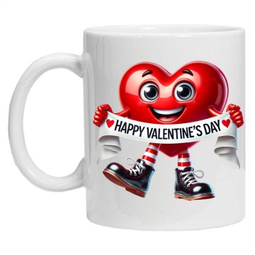 Cana personalizata cu imprimeu "I'll love you forever and ever and heart image", Alb, CRD PRINT - Img 2