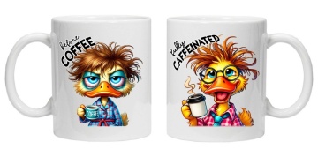 Cana personalizata cu imprimeu "inainte si dupa cafea - model 6", CRD PRINT - Img 1