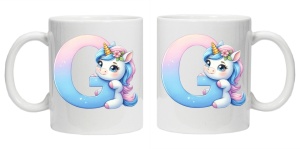 Cana personalizata cu imprimeu "litera G", Alb, CRD PRINT - Img 3