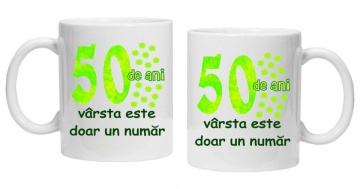 Cana personalizata cu imprimeu "50 de ani varsta este doar un numar", CRD PRINT - Img 3