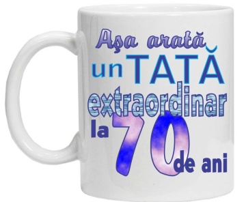 Cana personalizata cu imprimeu "asa arata un tata extraordinar la 70 de ani ",CRD PRINT - Img 2