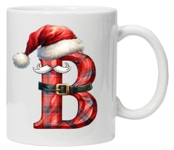 Cana personalizata cu imprimeu de iarna 2 "litera B", Alb, CRD PRINT - Img 6