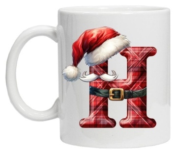 Cana personalizata cu imprimeu de iarna 2 "litera H", Alb, CRD PRINT - Img 6