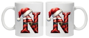 Cana personalizata cu imprimeu de iarna 2 "litera N", Alb, CRD PRINT - Img 6