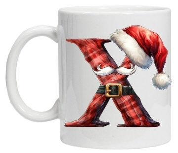 Cana personalizata cu imprimeu de iarna 2 "litera X", Alb, CRD PRINT - Img 6