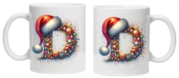 Cana personalizata cu imprimeu de iarna 3 "litera D", Alb, CRD PRINT - Img 2