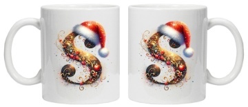 Cana personalizata cu imprimeu de iarna 3 "litera S", Alb, CRD PRINT - Img 6