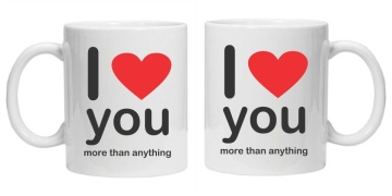Cana personalizata cu imprimeu "I love you more than anything", Alb, CRD PRINT - Img 2