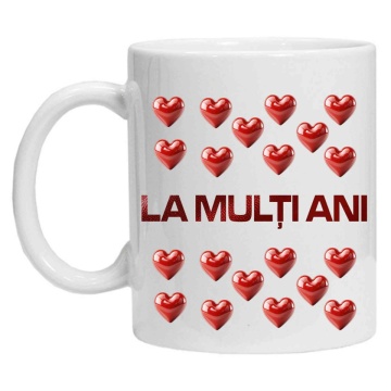 Cana personalizata cu imprimeu "La multi ani!-8 martie 5", Alb, CRD PRINT - Img 3