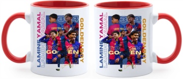 Cana personalizata cu imprimeu "Lamine Yamal - Golden Boy", rosu, CRD PRINT - Img 3