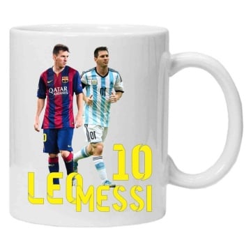 Cana personalizata cu imprimeu "LEO MESSI", Alb, CRD PRINT - Img 1
