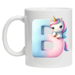 Cana personalizata cu imprimeu "litera B", Alb, CRD PRINT - Img 2