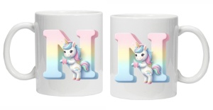 Cana personalizata cu imprimeu "litera N", Alb, CRD PRINT - Img 3