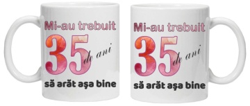Cana personalizata cu imprimeu "Mi-au trebuit 35 de ani sa arat asa bine - 2", CRD PRINT - Img 3