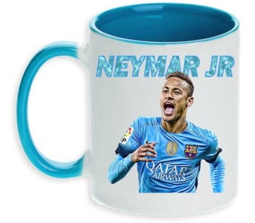 Cana personalizata cu imprimeu "Neymar jr. - 2", Albastru deschis, CRD PRINT - Img 2