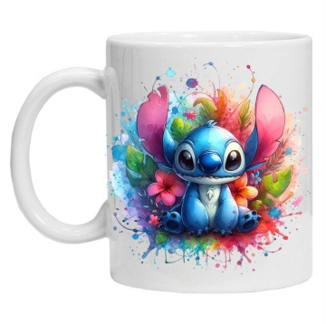 Cana personalizata cu imprimeu "STITCH - Model 8 ", Alb, CRD PRINT - Img 1