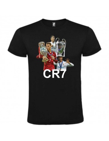 Tricou personalizat barbat, negru, imprimeu Cristiano Ronaldo , CRD PRINT - Img 1