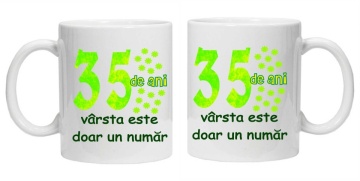 Cana personalizata cu imprimeu "35 de ani varsta este doar un numar", CRD PRINT - Img 3