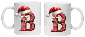 Cana personalizata cu imprimeu de iarna 2 "litera B", Alb, CRD PRINT - Img 3