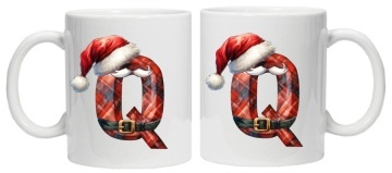 Cana personalizata cu imprimeu de iarna 2 "litera Q", Alb, CRD PRINT - Img 5