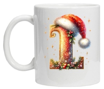 Cana personalizata cu imprimeu de iarna 3 "litera I", Alb, CRD PRINT - Img 6