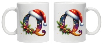 Cana personalizata cu imprimeu de iarna 3 "litera Q", Alb, CRD PRINT - Img 5