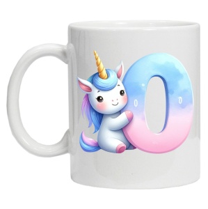 Cana personalizata cu imprimeu "litera O", Alb, CRD PRINT