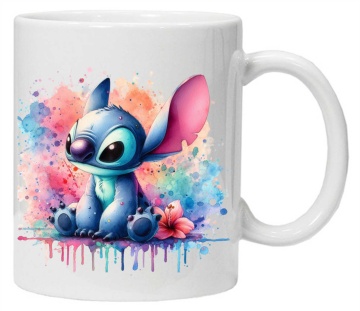 Cana personalizata cu imprimeu "STITCH - Model 5", Alb, CRD PRINT - Img 1